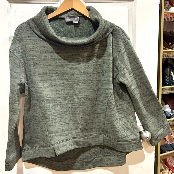 Anthropologie MTWTFSS Olive Green Cowl Neck Pullover Relaxed Cozy Casual Size M - Picture 3 of 9